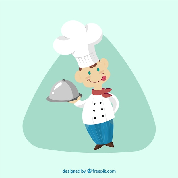 Vector gratuito cocinero de dibujos animados