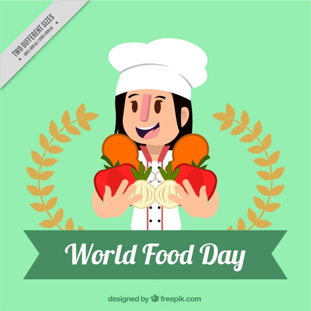 Cocinero feliz sujetando hortalizas