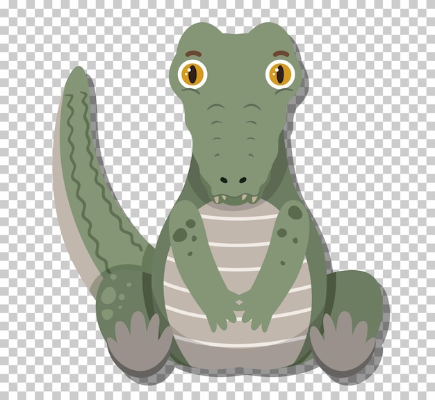 Cocodrilo lindo en estilo de dibujos animados plana