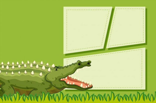 Un cocodrilo en plantilla de nota