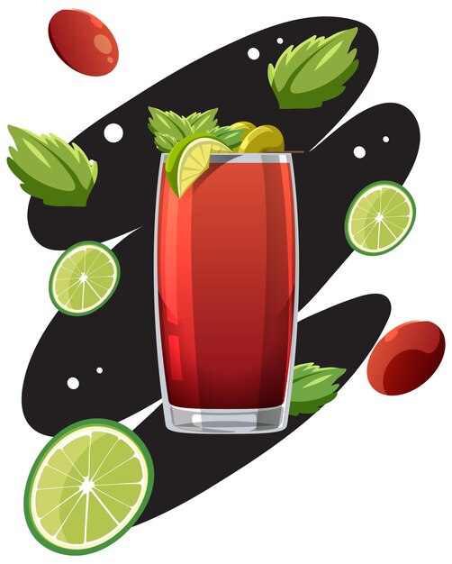 Cóctel Bloody Mary aislado sobre fondo blanco.