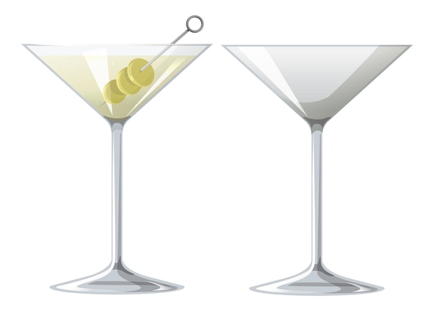 Cóctel de martini en el vaso
