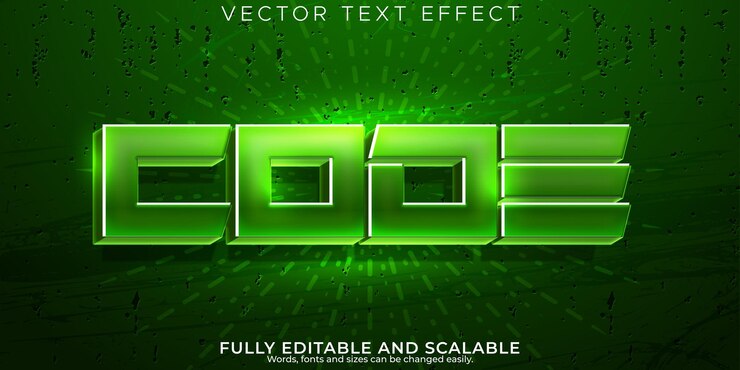 Vector gratuito código de pirata informático efecto de texto virus editable y estilo de texto de ataque