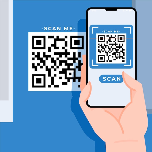 Vector gratuito código qr de escaneo de teléfonos inteligentes