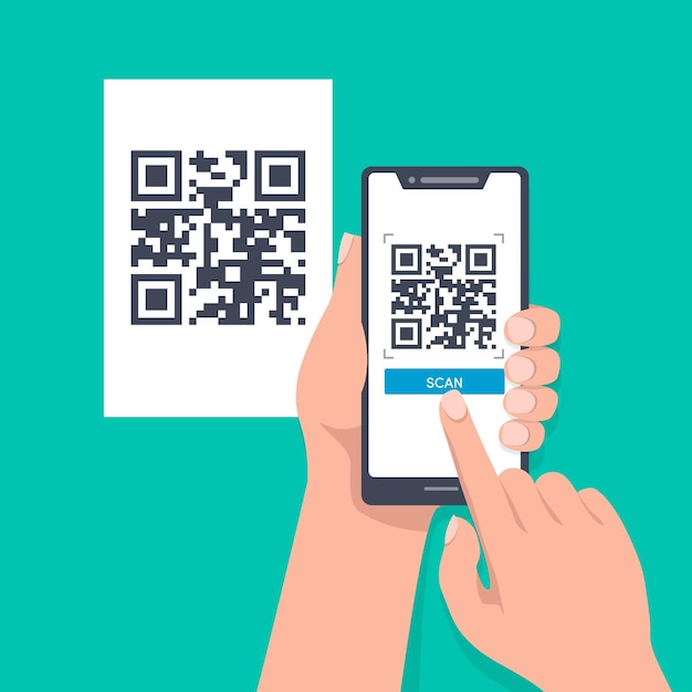 Código QR de escaneo de teléfonos inteligentes