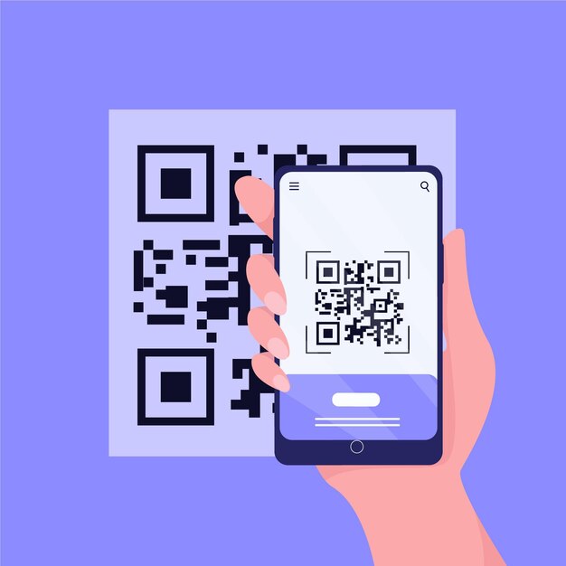 Código QR persona que tiene un teléfono inteligente