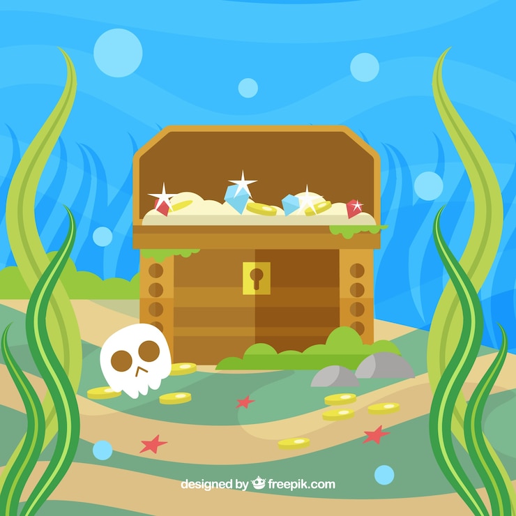 Vector gratuito cofre del tesoro antiguo con diseño plano
