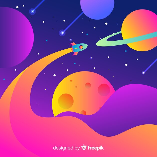 Cohete degradado en el espacio