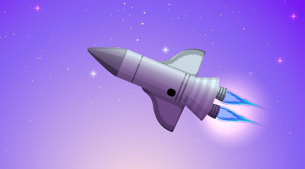 Cohete en escena espacial o fondo