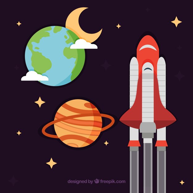 Cohete en el espacio