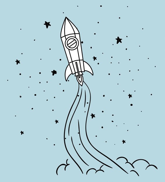 Cohete y estrellas