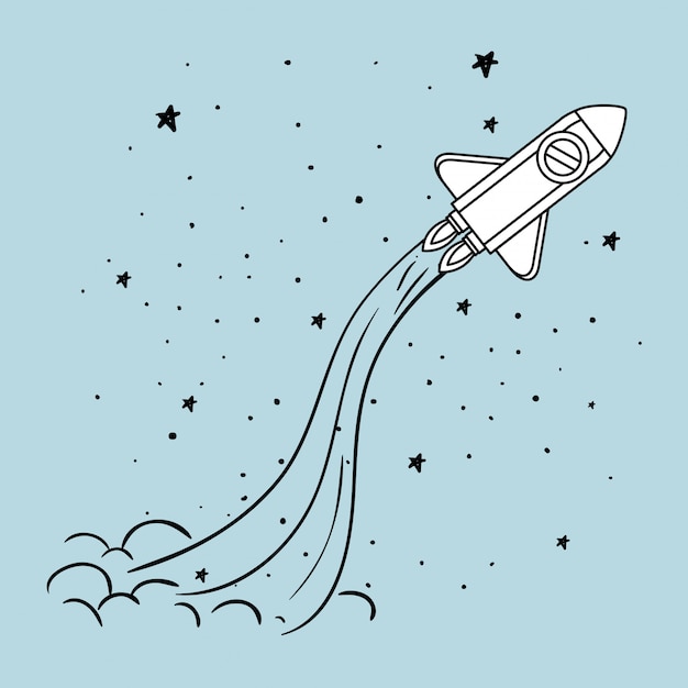 Cohete y estrellas