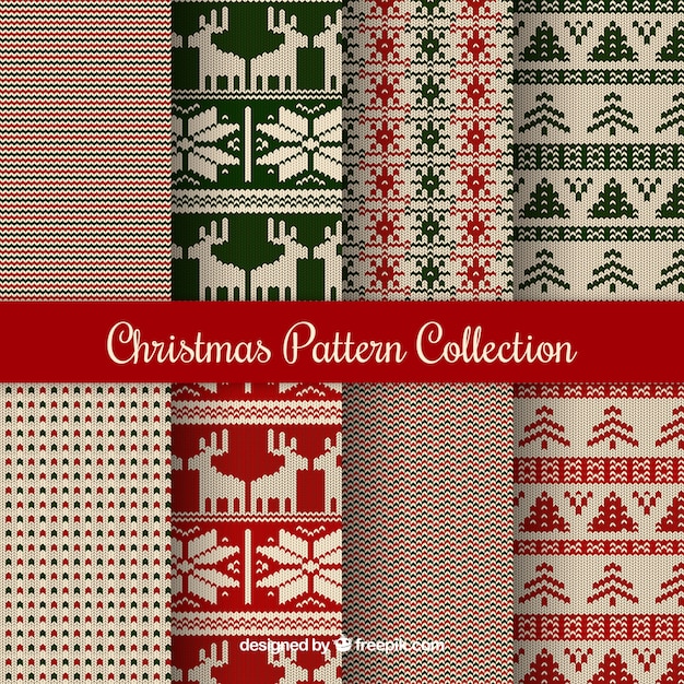 Colección de 8 patrones tejidos de navidad