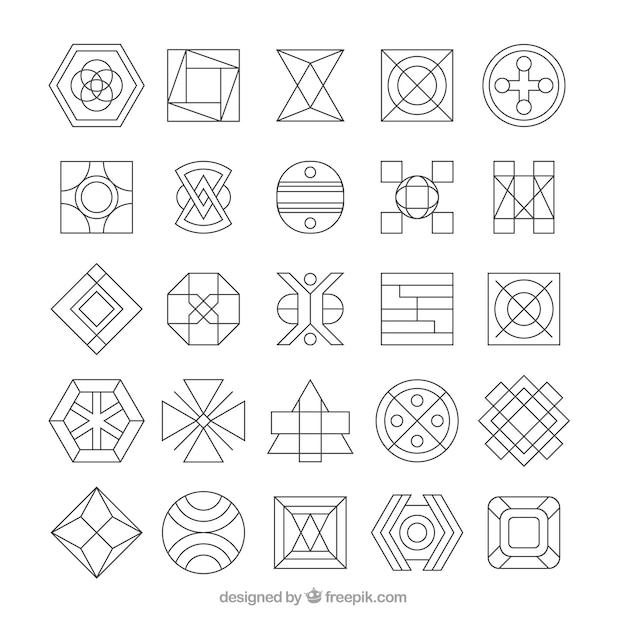 Colección abstracta de logotipos monoline