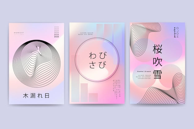 Colección abstracta de portadas holográficas