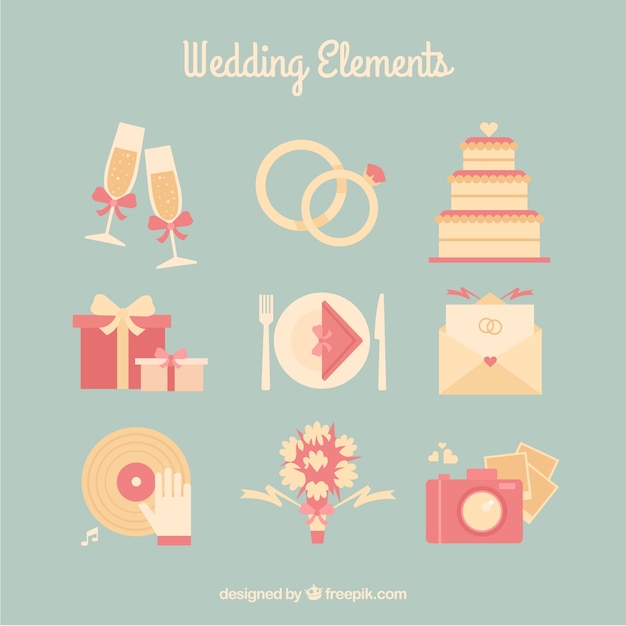 Colección de accesorios vintage de boda