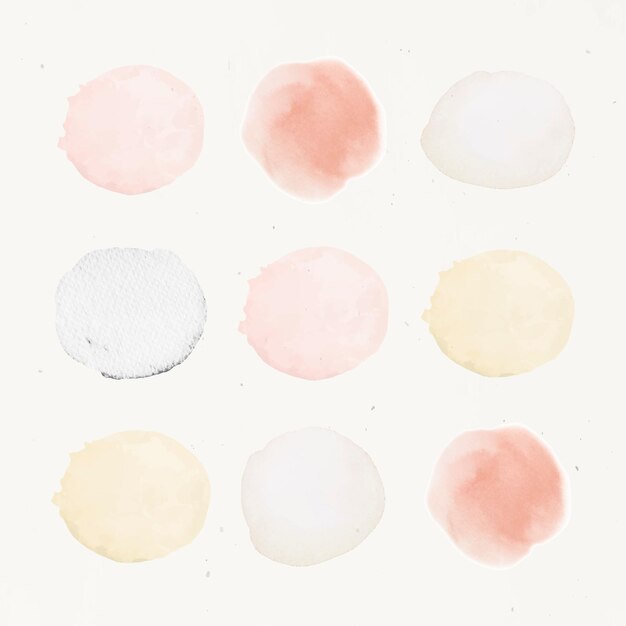 Colección de acuarela de elementos de muestra en colores pastel