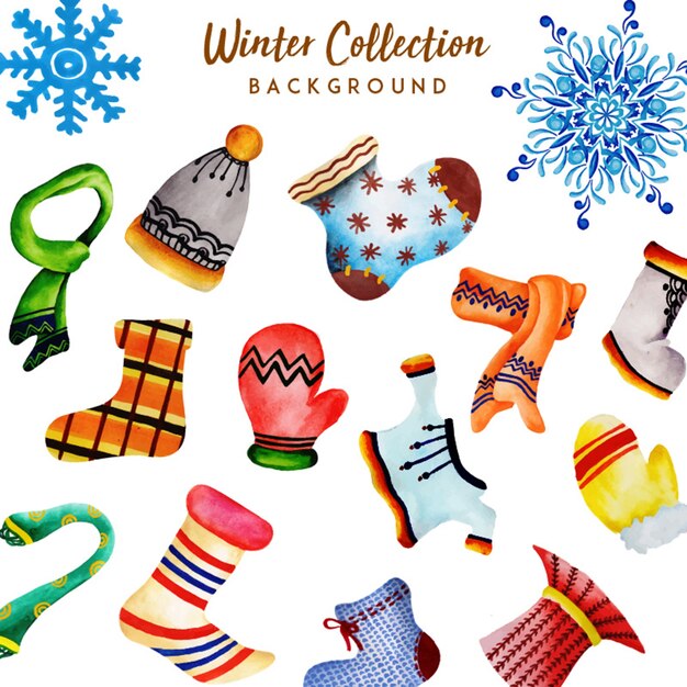 Colección acuarela invierno