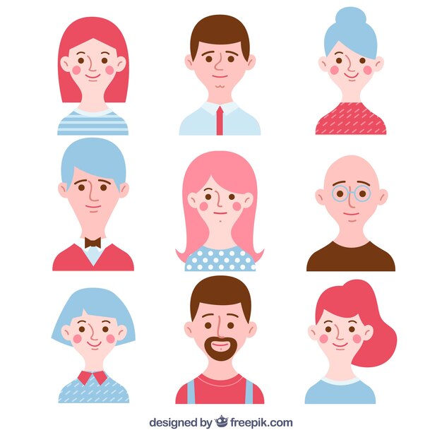 Colección adorable de avatares divertidos