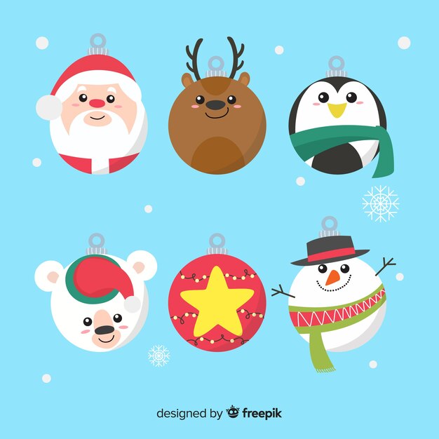 Colección adorable de bolas de navidad