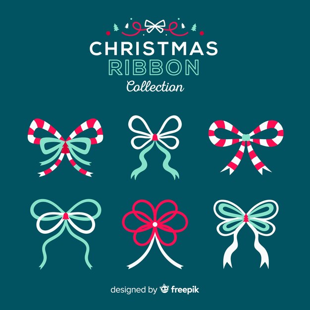 Colección adorable de cintas de navidad con diseño plano