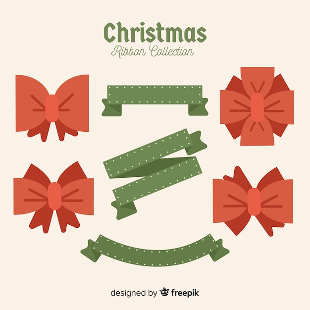 Colección adorable de cintas de navidad con diseño plano