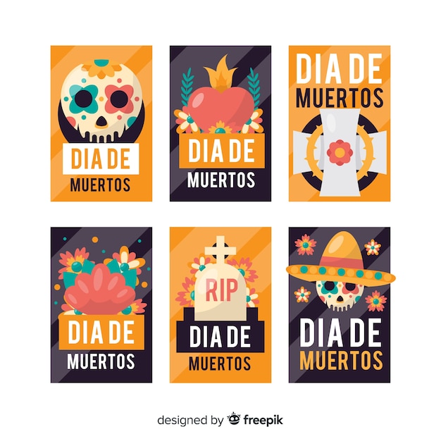 Vector gratuito colección adorable de insignias de festividad mexicana con diseño plano