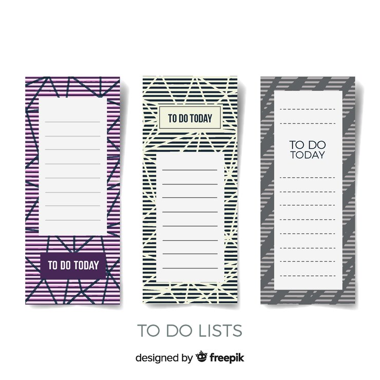 Vector gratuito colección adorable de listas de cosas que hacer con diseño plano