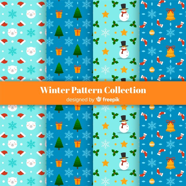 Colección adorable de patrones de invierno