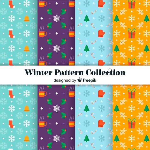 Colección adorable de patrones de invierno