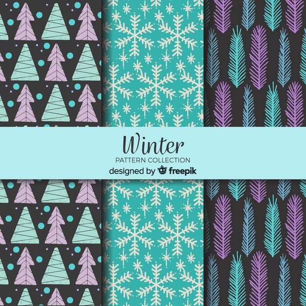 Colección adorable de patrones de invierno