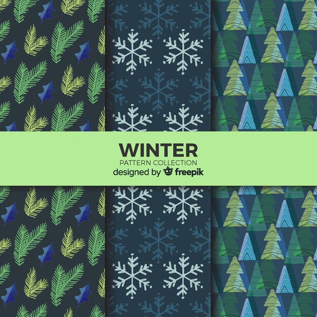 Colección adorable de patrones de invierno
