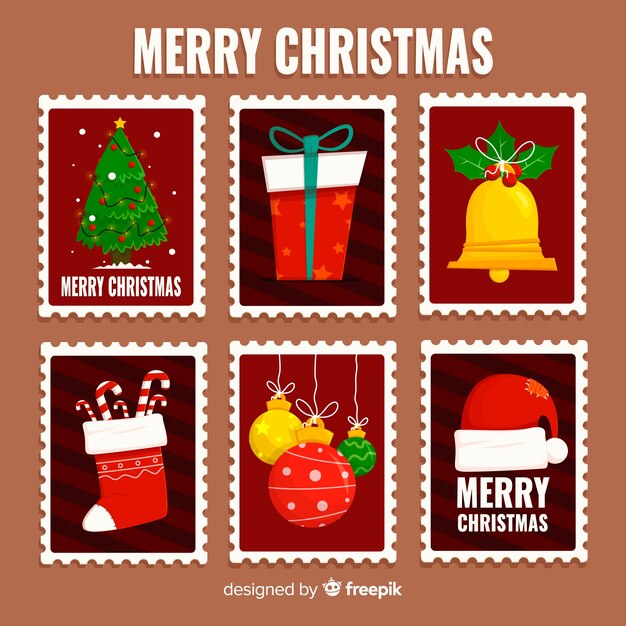Colección adorable de sellos de navidad