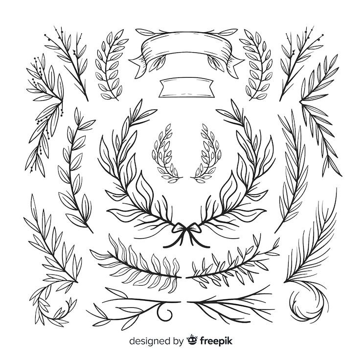 Vector gratuito colección de adornos de boda dibujados a mano