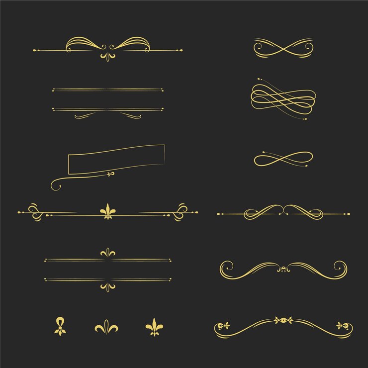 Vector gratuito colección de adornos caligráficos