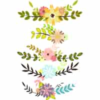 Vector gratuito colección de adornos florales