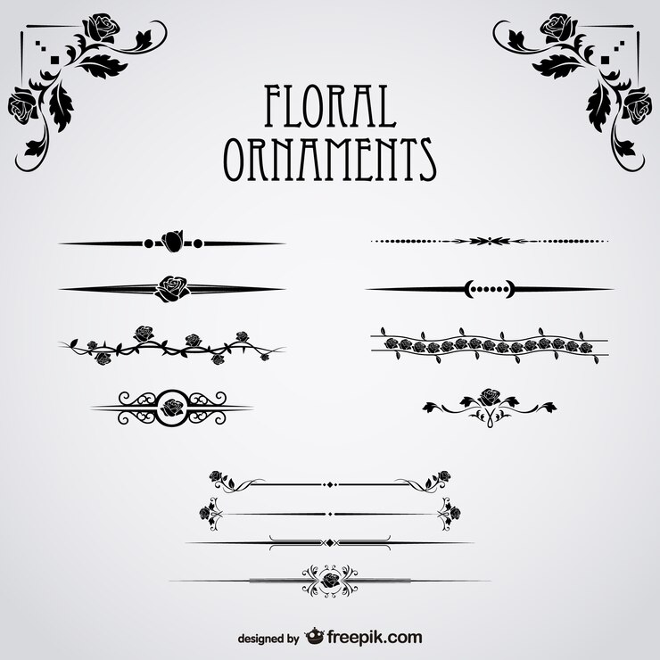 Vector gratuito colección de adornos florales
