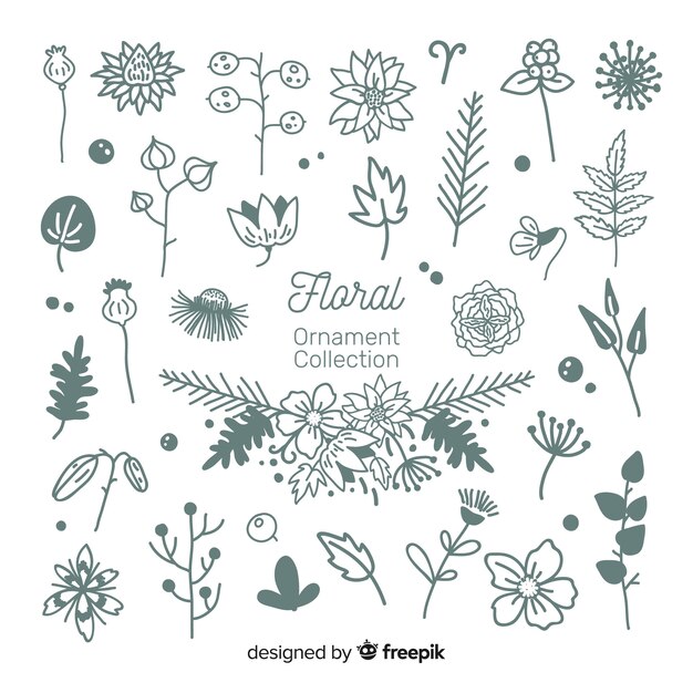 Colección de adornos florales