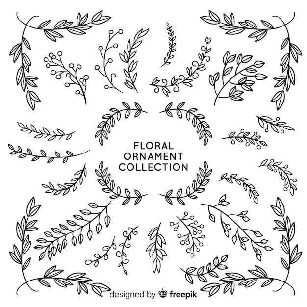 Colección de adornos florales