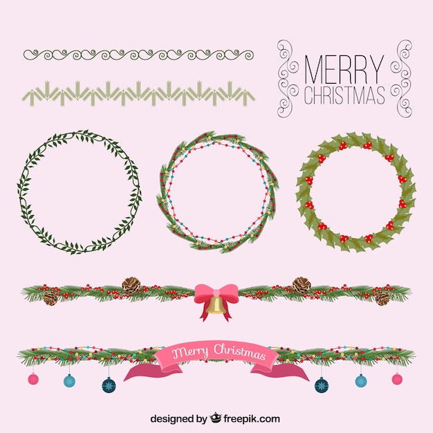 Vector gratuito colección de adornos de navidad