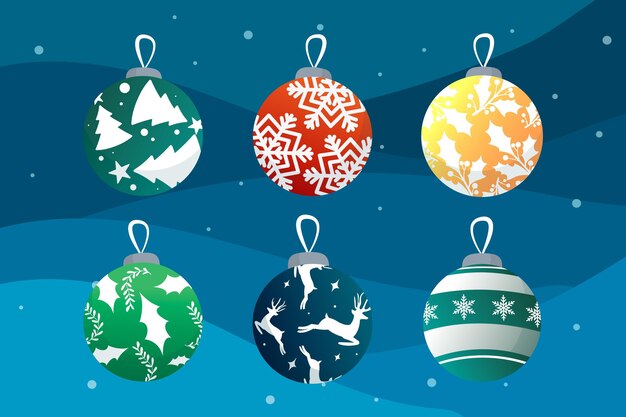 Colección de adornos para la pelota de Navidad