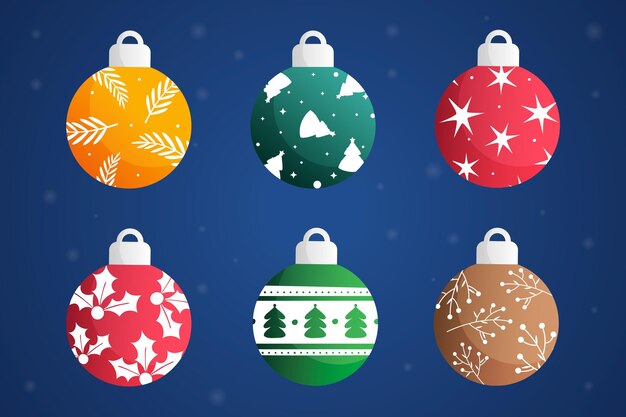 Colección de adornos para la pelota de Navidad