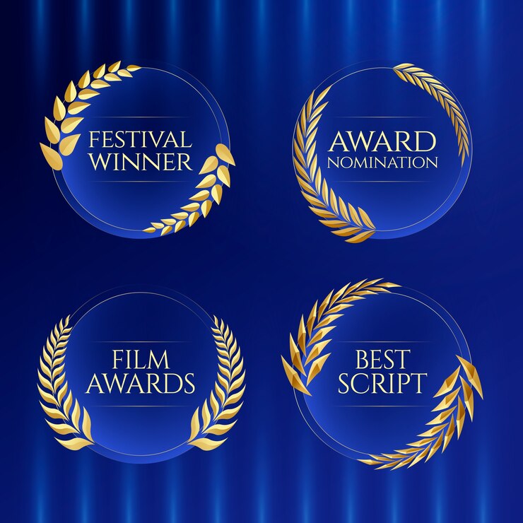 Vector gratuito la colección de adornos de los premios de cine de los oscars.