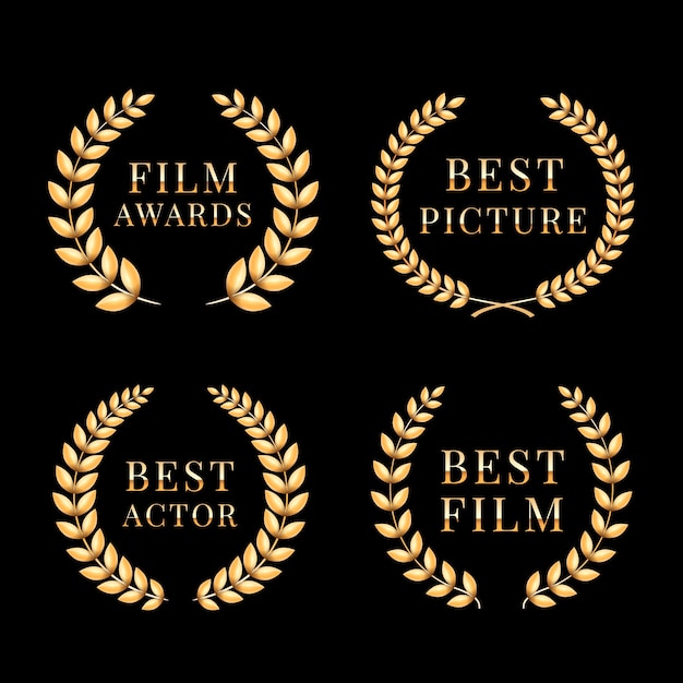 Colección de adornos realistas para premios de cine