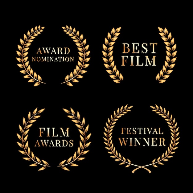 Colección de adornos realistas para premios de cine