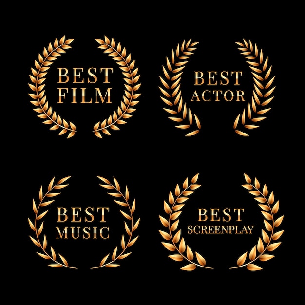 Colección de adornos realistas para premios de cine