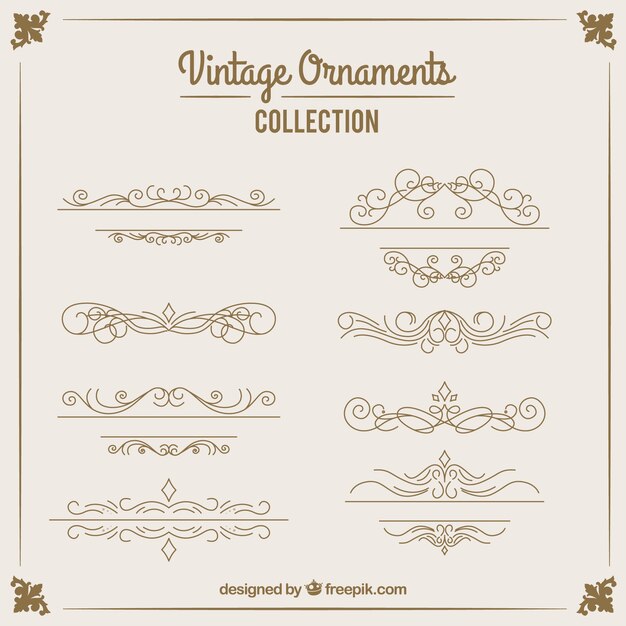 Colección de adornos vintage con estilo elegante