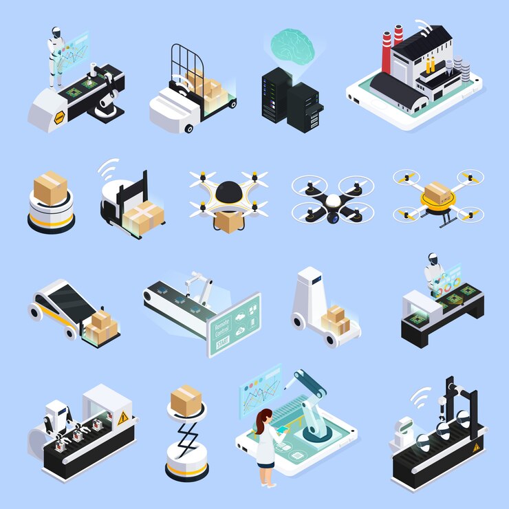 Vector gratuito colección aislada de producción inteligente