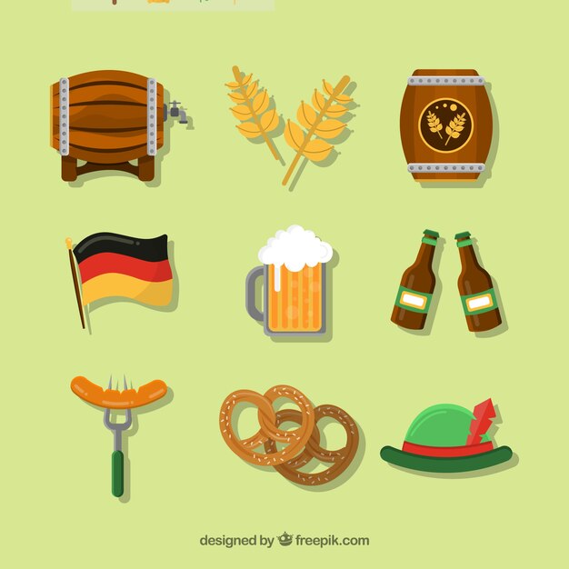 Colección alemana de complementos del oktoberfest