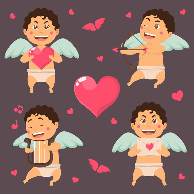 Colección de ángeles de san valentín